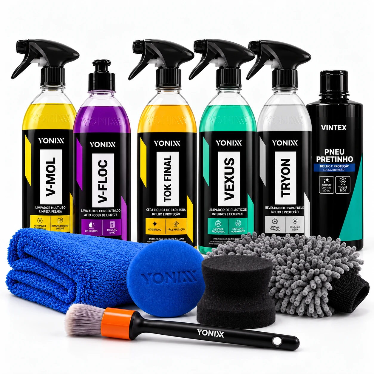 Kit Rodas, lavagem, plásticos e proteção