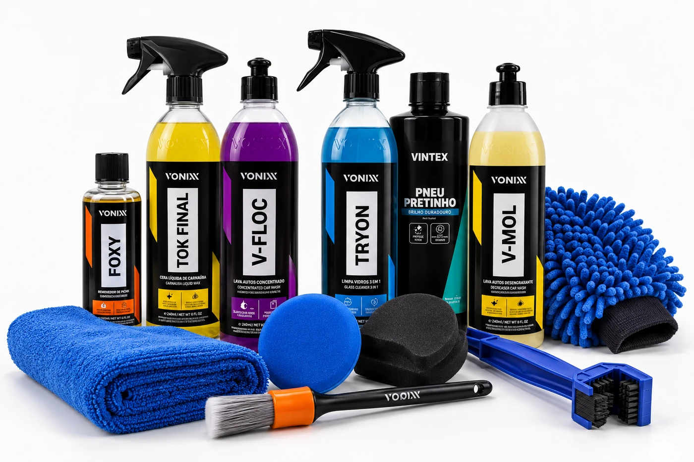Kit Lavagem e cuidado com moto/veículo
