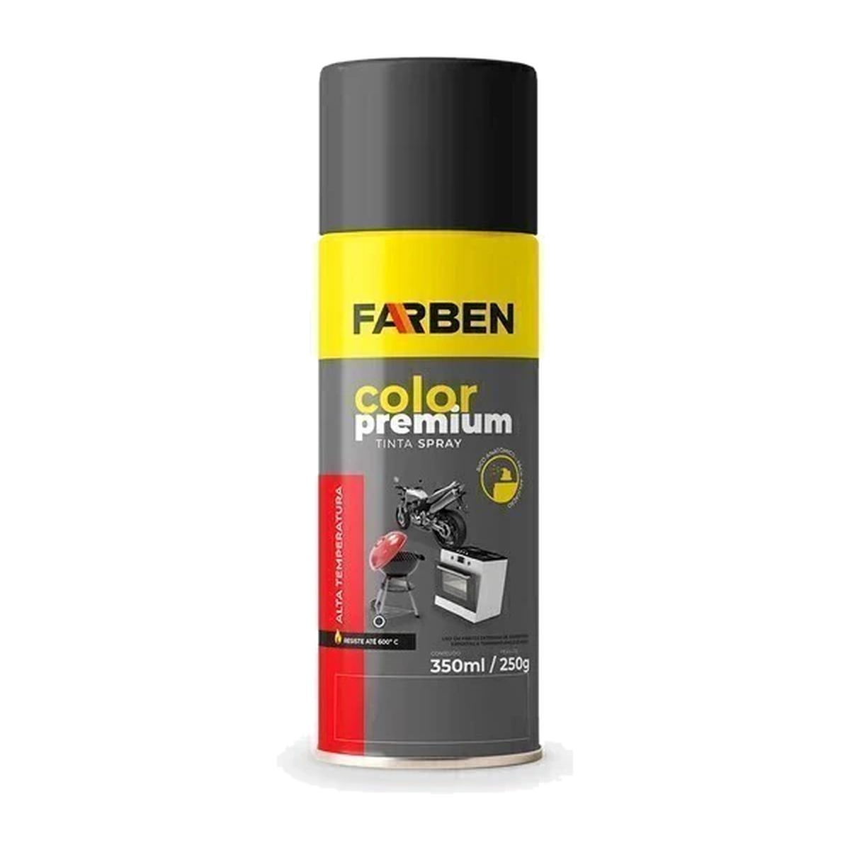 Preto Fosco Tinta Spray Alta Temperatura