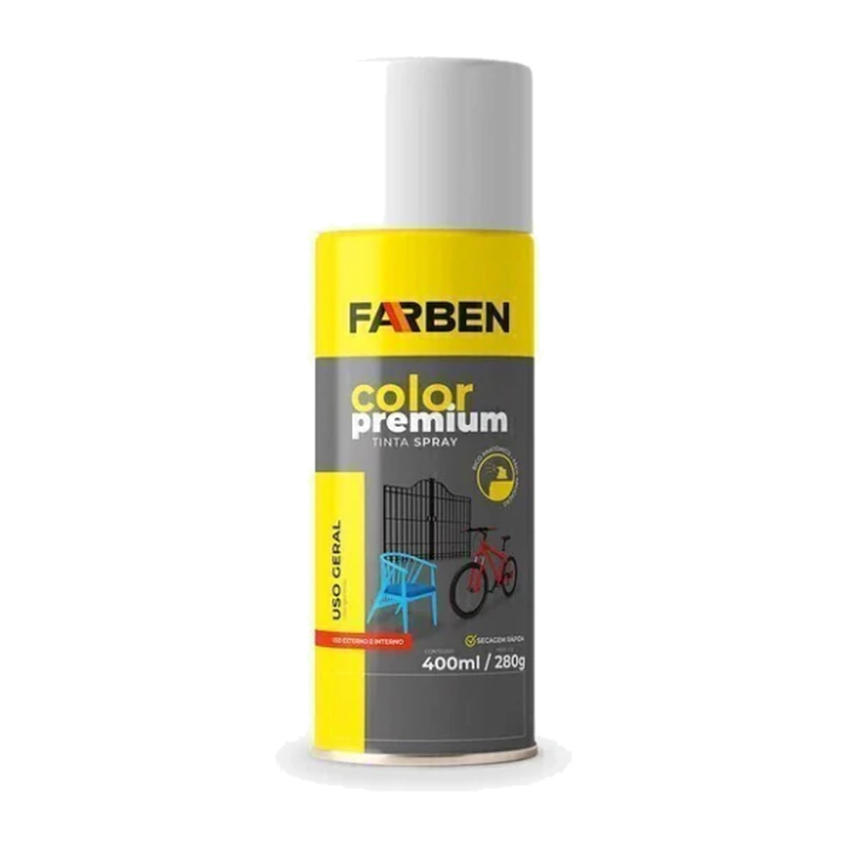 Spray Branco Brilhante Uso Geral Farben