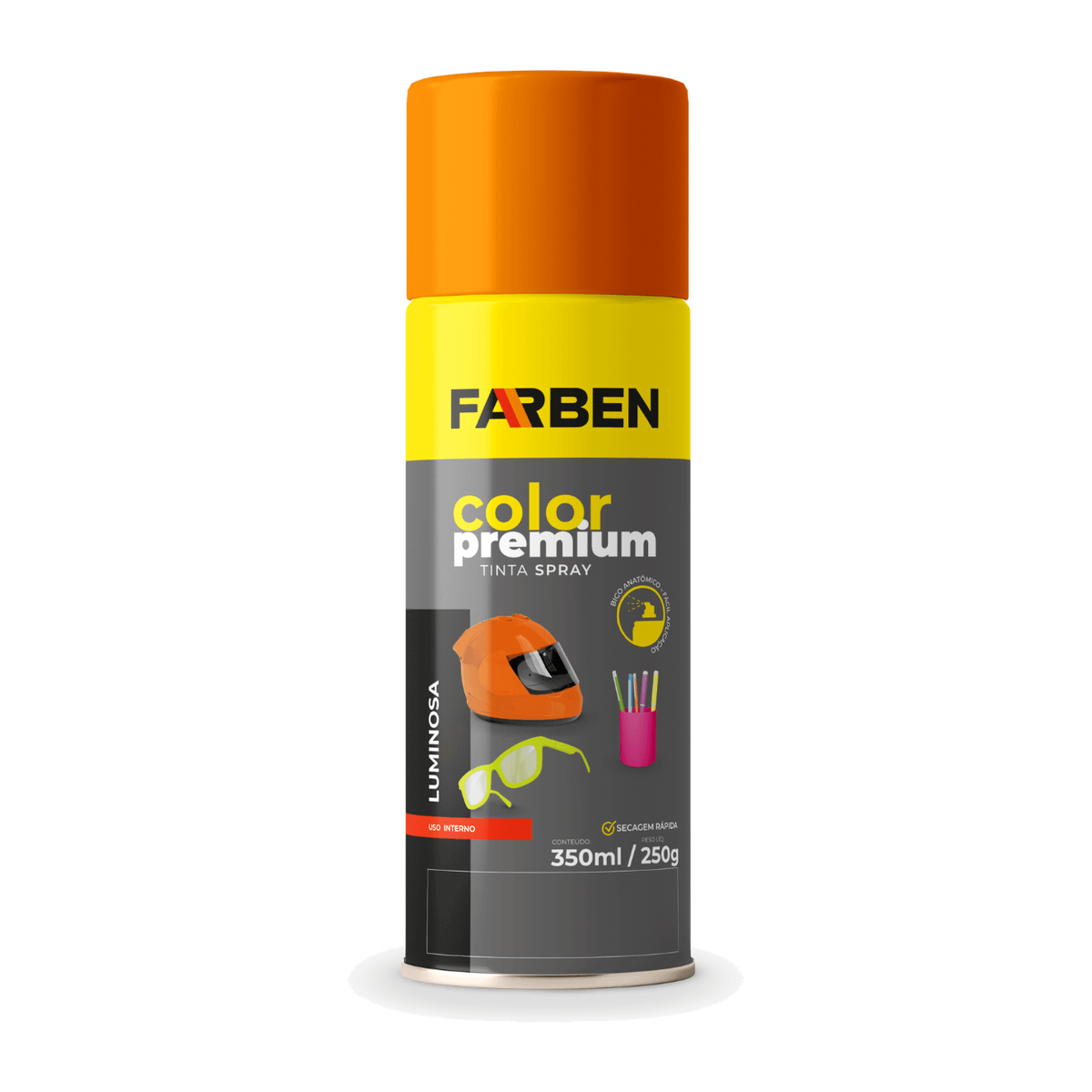 Tinta Spray Luminosa Laranja